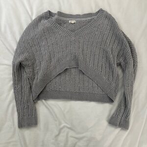 SUPER SOFT Grey Cropped Sweater Size Small